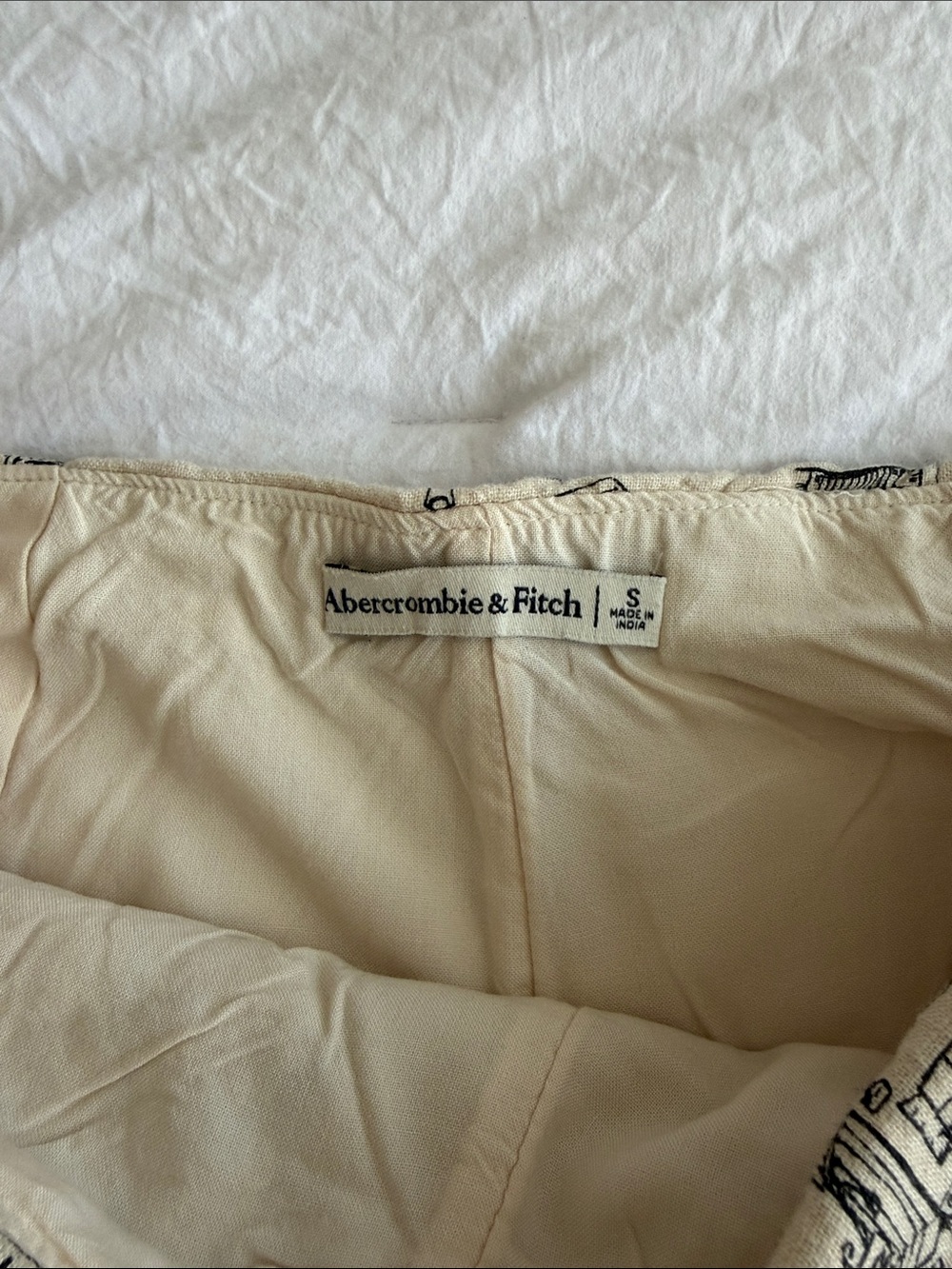 Abercrombie & Fitch Beige Printed Crop Top and Skirt Set - Picture 3 of 7